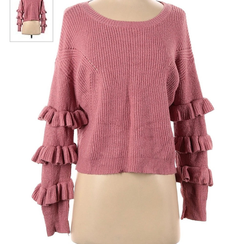 Wildflower Pink Ruffle Sleeve Sweater 💕 xxs-s